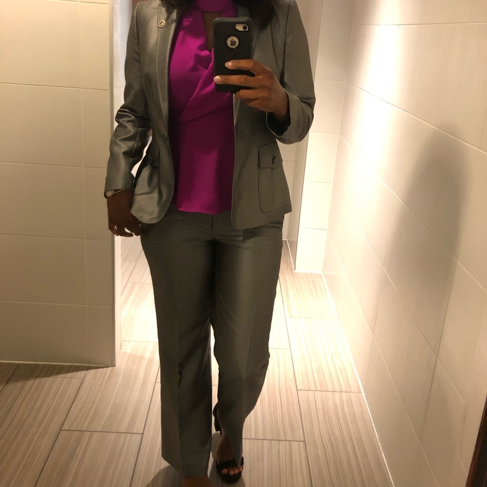 Silver Calvin Klein Suit for Professional Women